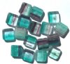 17 16x16x6mm Crystal, Teal & Amethyst Flat Squares